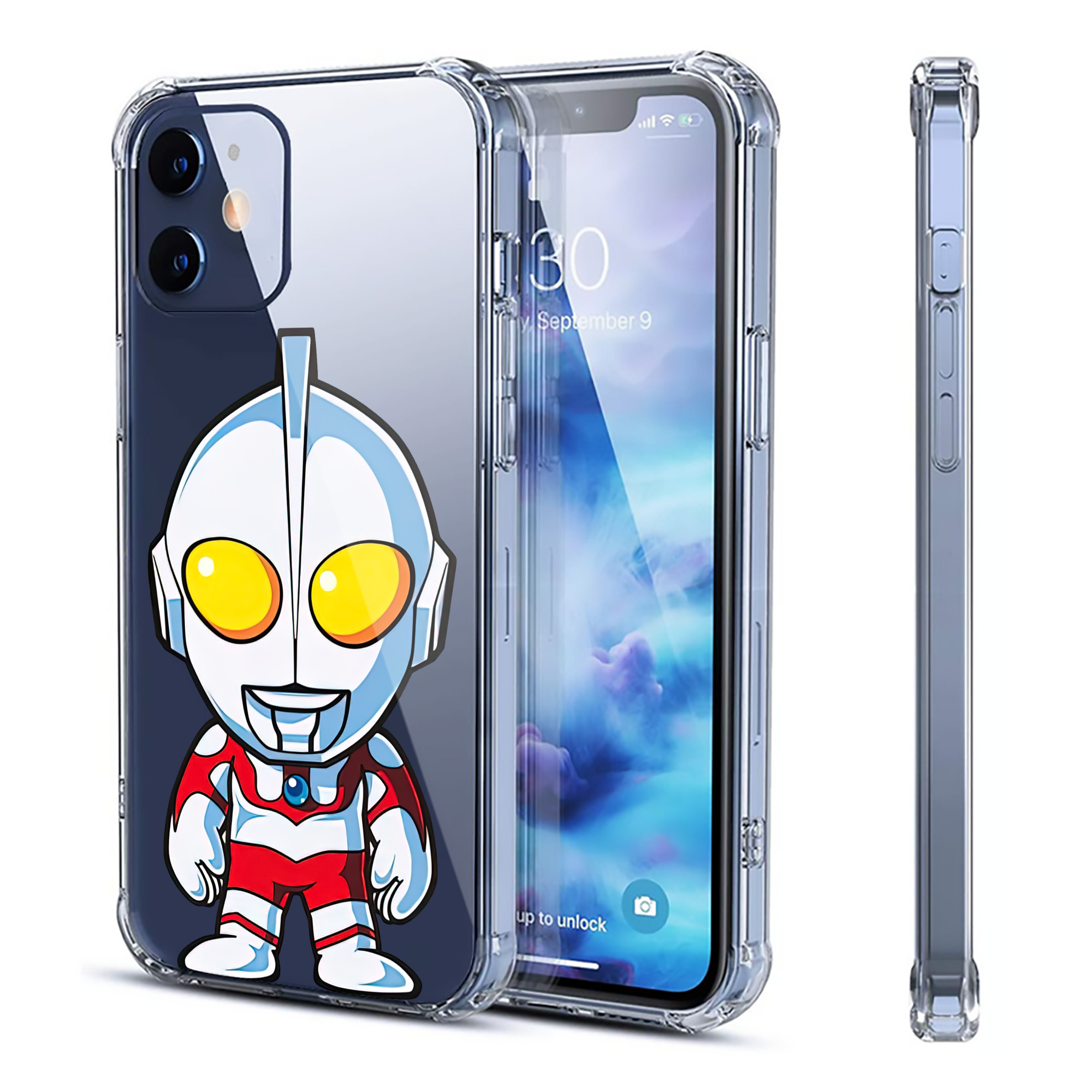 （画像用） ウルトラマン Ultraman 【iPhone 12シリーズ対応】透明スマホケース（クリアソフトケース）